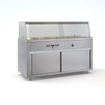 Επαγγελματική ανοξείδωτη βιτρίνα Μπέν Μαρί επιδαπέδια ID-MEB.173/5GN 173X70X130 εκ