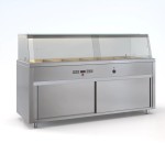 Επαγγελματική ανοξείδωτη βιτρίνα Μπέν Μαρί επιδαπέδια ID-MEB.206/6GN 206X70X130 εκ