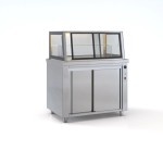 Επαγγελματική ανοξείδωτη βιτρίνα θερμαινόμενη με κυκλοφορία αέρα 107x70x130 εκ ID-PSH12070DIS