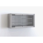 Ανοξείδωτη ποτηριέρα με συρόμενα κρύσταλλα και 2 ράφια 240X32X70 εκ ID-POT240