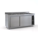 Επαγγελματική ανοξείδωτη λάντζα κλειστή 220χ70χ87 με 3 γούρνες 50χ50χ30 εκ ID-LANK220.3