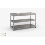 Επαγγελματικό ανοξείδωτο τραπέζι - πάγκος εργασίας με ράφι 120χ70χ87 εκ ID-TR12070.S