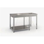 Επαγγελματικό ανοξείδωτο τραπέζι ακαθάρτων σκαφωτό με τρύπα 240X70X87 εκ ID-TR.A240