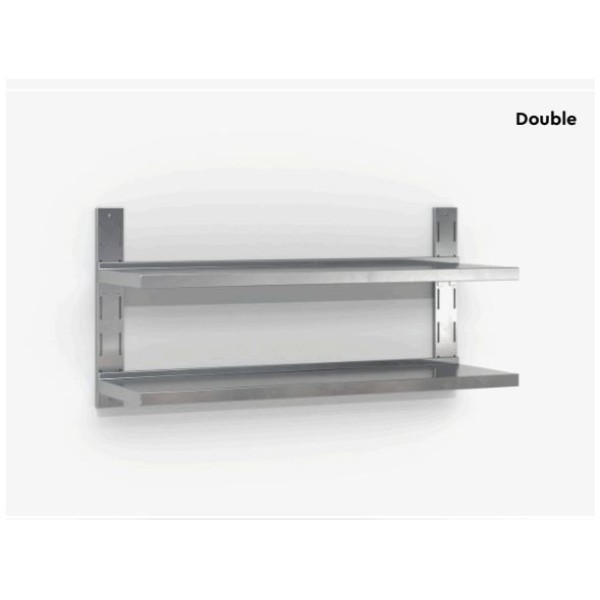 Επαγγελματική ανοξείδωτη ραφιέρα επιτοίχια με 2 ράφια 140X35X53 εκ ID-RAFI.D140