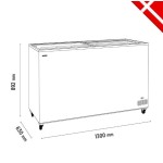 Καταψύκτης με ίσια συρόμενα κρύσταλλα 1300x630x892mm Μετάβαση στην αρχή της συλλογής εικόνων IC401SC