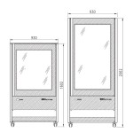 Βιτρίνα συντήρηση πανοραμική  CRISTAL TOWER 93LH RV TN BLACK 