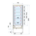  Βιτρίνα συντήρηση πανοραμική CRISTAL TOWER 75 RV TN BLACK