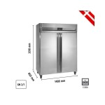 Τυφλή κατάψυξη διπλή 1410 lt για GN 2/1, inox 304 RF1420
