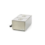 Επαγγελματικό Bain Marie ηλεκτρικό επιτραπέζιο 2 GN 1/2 με βρυσάκι & καπάκια 33,8X54X24,8 εκ MAX-09300010
