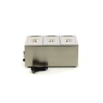 Επαγγελματικό Bain Marie ηλεκτρικό επιτραπέζιο 3 GN 1/3 με βρυσάκι & καπάκια 33,8X54X24,8 εκ MAX-09300011