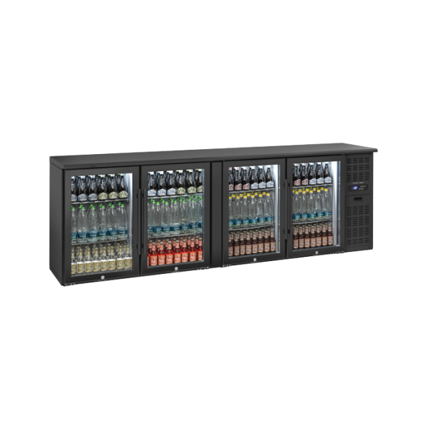 BACK BAR QBG 400 με 4 γυάλινες ανοιγόμενες πόρτες