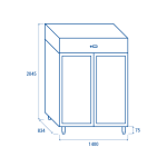 Θάλαμος κατάψυξης QNG 12 - GN2/1 (ΜΕ ΓΥΑΛΙΝΗ ΠΟΡΤΑ)