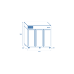 Θάλαμος RCG 1850 - GN2/1 (ΜΕ ΓΥΑΛΙΝΗ ΠΟΡΤΑ)