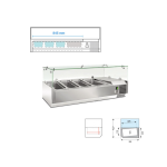 Ψυγείο σαλατών επιτραπέζιο για 3 GN 1/3 & 1 GN 1/2 120X39,5X22.5X(42.7)εκ RWX 1200