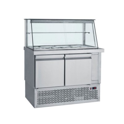 Ψυγείο σαλατών συντήρηση με 2 πόρτες για 9 GN 1/4 110X70X130 εκ BM-SM110