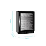 Ψυγείο βιτρίνα συντήρηση κρασιών frameless επιτραπέζιο μάυρο 59.5x57x82 εκ TFW200-F