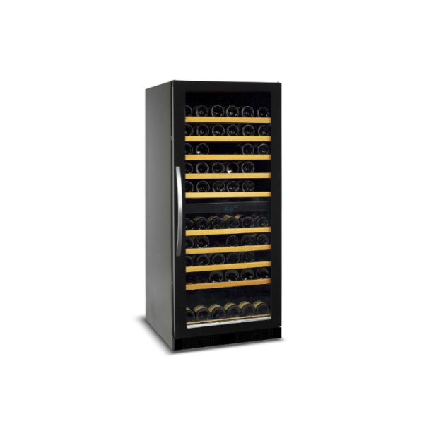 Ψυγείο βιτρίνα 2 θερμοκρασιών κρασιών συντήρηση επιδαπέδιο μάυρο 59.5X68x139 εκ TFW300-2F