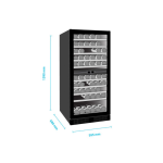 Ψυγείο βιτρίνα 2 θερμοκρασιών κρασιών συντήρηση επιδαπέδιο μάυρο 59.5X68x139 εκ TFW300-2F