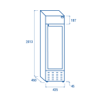 Ψυγείο αναψυκτικών slim TKG 288C με διαφημιστική μετώπη 180lt
