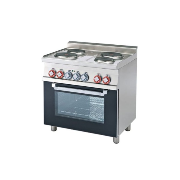 Κουζίνα ηλεκτρική 4 εστιών με φούρνο ηλεκτρικό στατικό