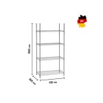 Ραφιέρα χρωμίου 4 επιπέδων 200 kg 601282