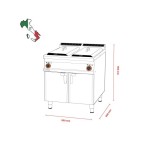 Φριτέζα ηλεκτρική επιδαπέδια διπλή 25+25 lt F2/25-98ET