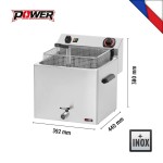 Φριτέζα ηλεκτρική 11 lt με βρυσάκι απορροής | POWER 8.1kW FE 10 T