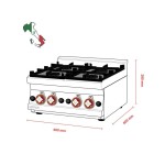 Εστία αερίου τετραπλή PCT-66G