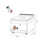 Κουζίνα αερίου με ενιαία πλάκα hot top TPT-64G