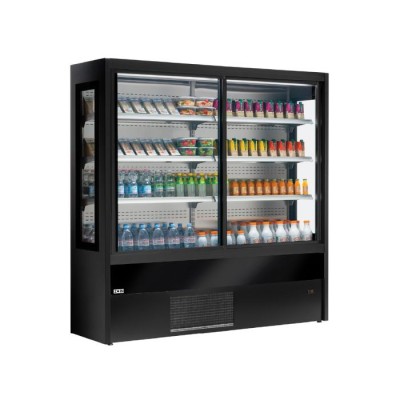 Self service με συρόμενες πόρτες και πανοραμικά πλαϊνά OLIMPO B200 SP VIEW 1500 BLACK