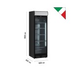 Βιτρίνα συντήρησης με φωτιζόμενη μετώπη EKG 390 C BLACK