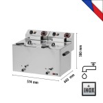 Φριτέζα ηλεκτρική διπλή 8+8 lt με βρυσάκια απορροής FE 77 V