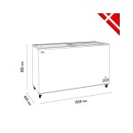 Καταψύκτης με ίσια συρόμενα κρύσταλλα 1550x630x892mm  IC501SC