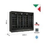 Βιτρίνα συντήρησης τετραπλή με ανοιγόμενες πόρτες MR 250 TN4 BLACK