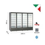 Βιτρίνα συντήρησης τετραπλή με ανοιγόμενες πόρτες MR 250 TN4 GREY