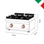 Εστία αερίου επιτραπέζια 2 εστιών Lotus 80x70.5x28.0 εκ PC2T-78GP