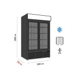 Βιτρίνα συντήρησης διπλή με ανοιγόμενες πόρτες S1300 SC TD SLIM BLACK