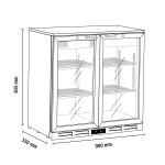 Βιτρίνα συντήρησης Back Bar Inox με ανοιγόμενες πόρτες S 185 XH