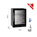 Ψυγείο βιτρίνα 2 θερμοκρασιών frameless κρασιών επιτραπέζιο μάυρο 59.5x57x82 εκ TFW200-2F