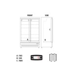 Βιτρίνα συντήρησης διπλή με ανοιγόμενες πόρτες MR 126 TN2 GREY