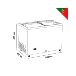 Καταψύκτης με ίσια συρόμενα κρύσταλλα 1280x670x895mm Μετάβαση στην αρχή της συλλογής εικόνων ICE400