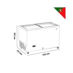 Καταψύκτης με ίσια συρόμενα κρύσταλλα 1500x670x895mm  ICE500 HO-27.50.051.0001         