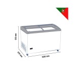 Καταψύκτης με κουρμπαριστά συρόμενα κρύσταλλα 1500x670x910mm  TCHC500 HO-27.50.025.0001