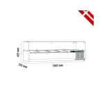 Ψυγείο σαλατών επιτραπέζιο για 5 GN 1/4 1200x335x225(435) εκ VK33-120