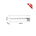 Ψυγείο σαλατών επιτραπέζιο για 6 GN 1/3 1500x395x225(435) εκ VK38-150