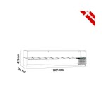 Ψυγείο σαλατών επιτραπέζιο για 8 GN 1/3 1800x395x225(435) εκ -VK38-180