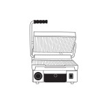 Τοστιέρα μεσαία ραβδωτή πάνω & κάτω 16030