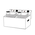 Φριτέζα ηλεκτρική διπλή 8+8 lt FE 77 T