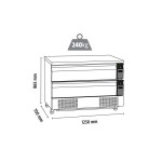 Ανοξείδωτο ψυγείο 2 θερμοκρασιών για 6 GN1/1 με 2 συρτάρια UD2-3